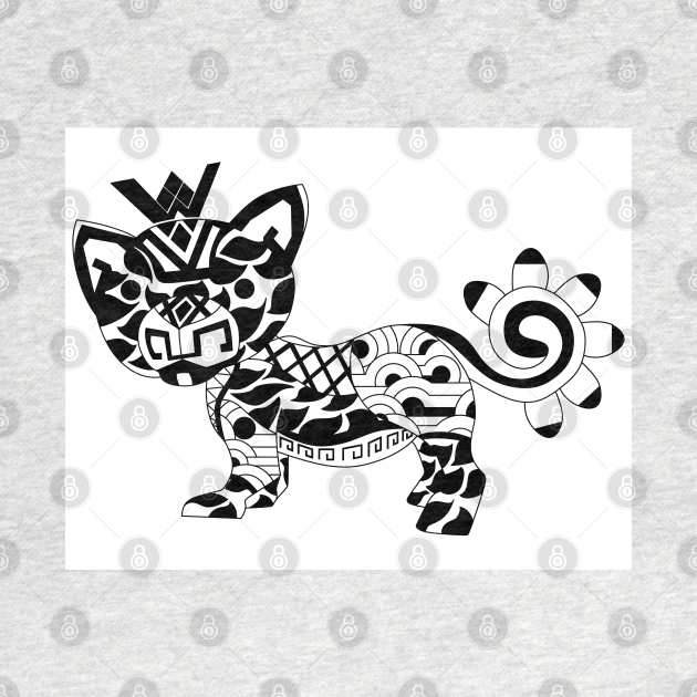 the wild king ecopop tiger in mandala zentangle aztec wallpaper by jorge_lebeau